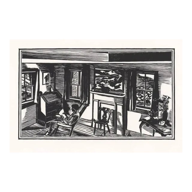 1936 Fiske Boyd Interior Woodcut For Sale