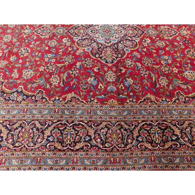 Red Vintage Persian Kashan Rug. 9'8"x 13'8" For Sale - Image 8 of 18
