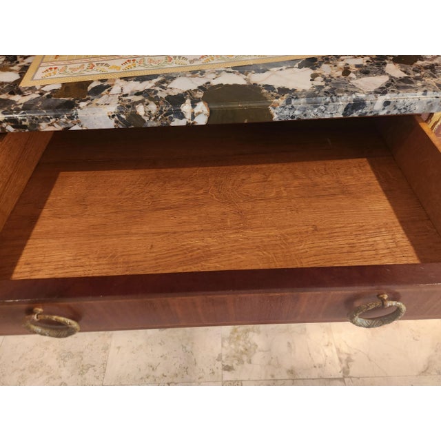 Exquisite French Louis XVI Style Marble Top Buffet Sideboard Inlay. Exceptional craftmanship in Mahogany with exotic...