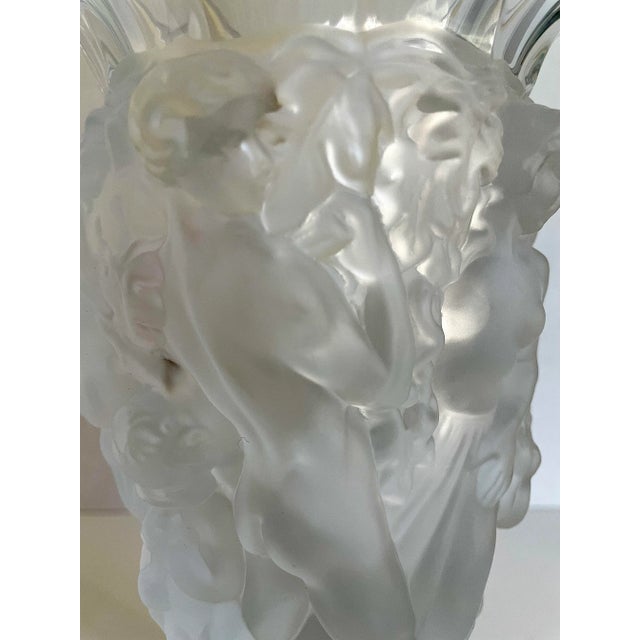 Art Deco Vintage Desna Czech Republic Crystal Nude Figures Vase For Sale - Image 3 of 13