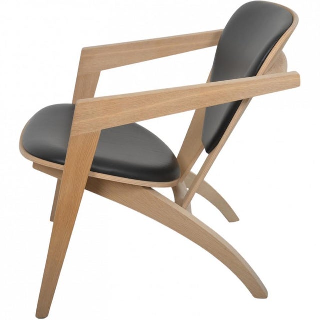 GE460 Butterfly Chair in Oak and Black Leather by Hans Wegner, 2015 For Sale - Image 11 of 18