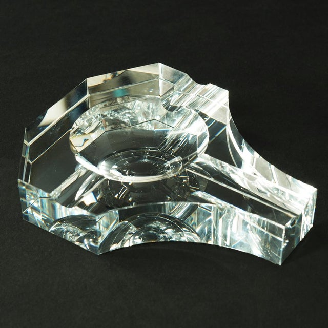 Ashtray made of cut crystal glass Unused in original box. Mirrored on the underside and covered with protective floor...