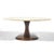 This pretty coffee table has a base of solid walnut turned in a pleasing shape reminiscent of Nanna Ditzel's "Toad Stool"...