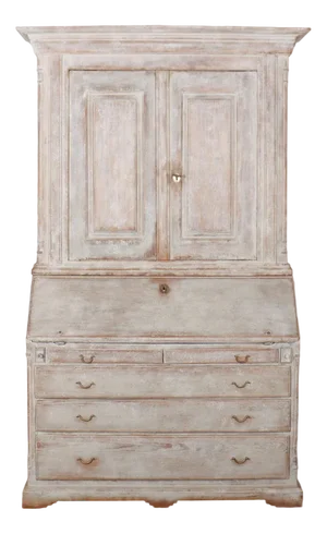 Swedish Painted Bureau Bookcase