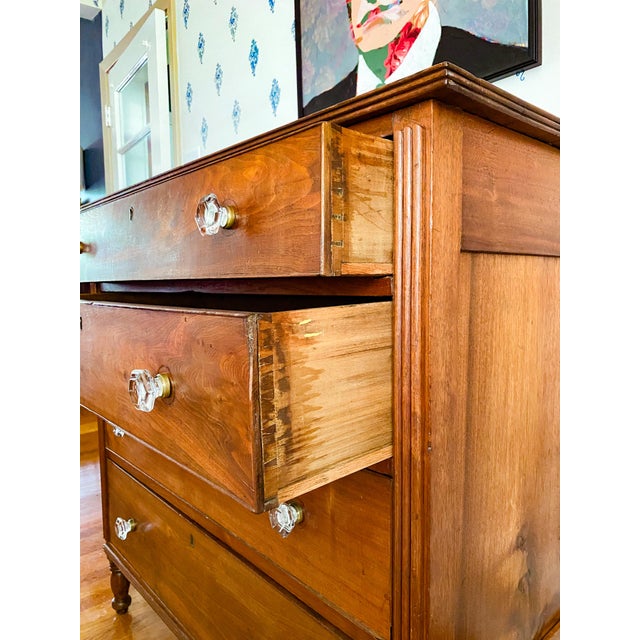Antique Early 1800s Western Maryland Neoclassical Walnut Chest of Drawers For Sale - Image 14 of 14