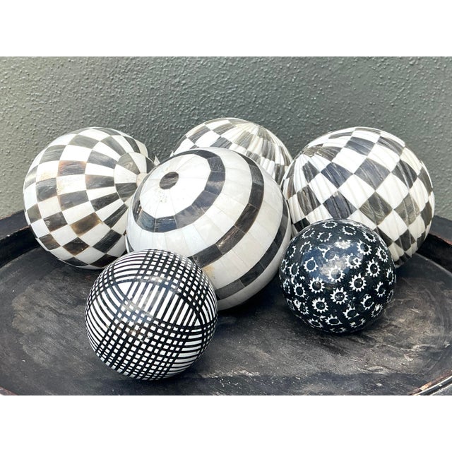 Mid-Century Modern Vintage Geometric Assorted Spheres - Set of 6 For Sale - Image 3 of 12