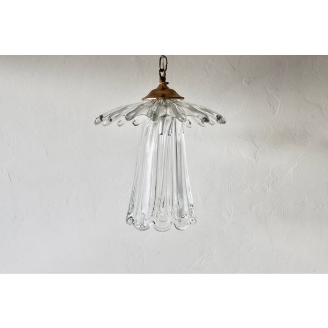 Ercole Barovier Vintage Ercole Barovier for Murano Style Glass Pendant Light Fixture For Sale - Image 4 of 18