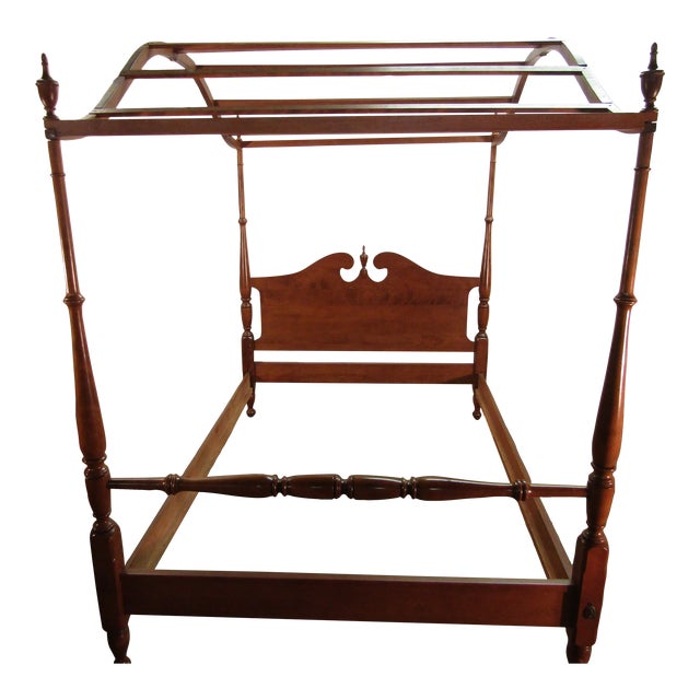 Ethan Allen Solid Maple Full Size Canopy Bed Chairish