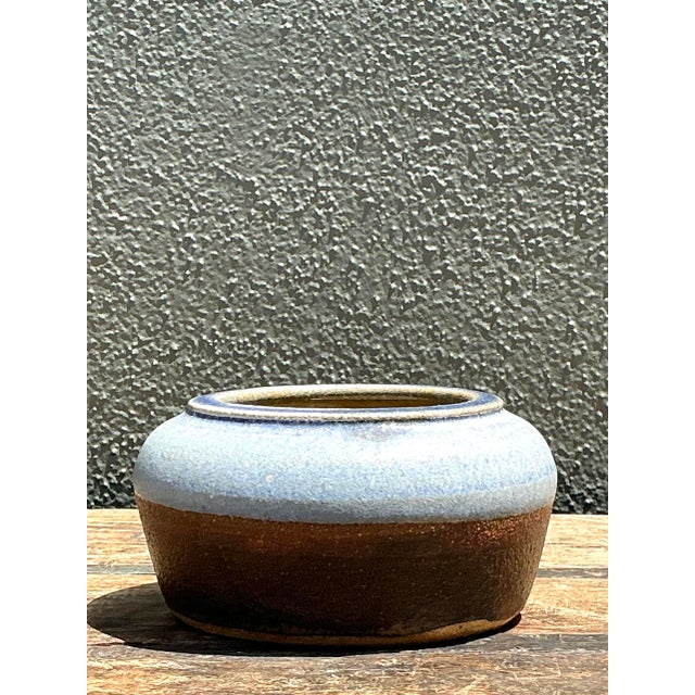 Mid-Century Modern Vintage Original Glazed Ceramic Bowl For Sale - Image 3 of 12
