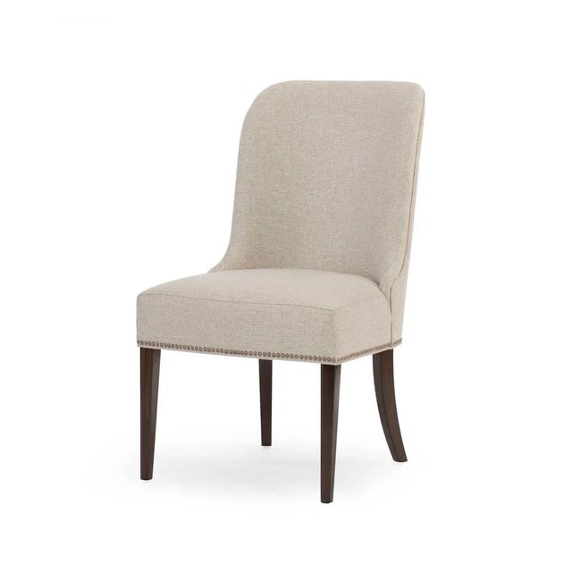 Contemporary Contemporary Beige Upholstered Dining Chairs - a Pair For Sale - Image 3 of 6