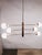 Gold Mid-Century Brass Chandelier with 6 Opaline Spheres, Italy, 1960s For Sale - Image 8 of 14