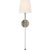 Suzanne Kasler for Visual Comfort Signature Camille Large Tail Sconce in Antique Nickel with Linen Shade For Sale