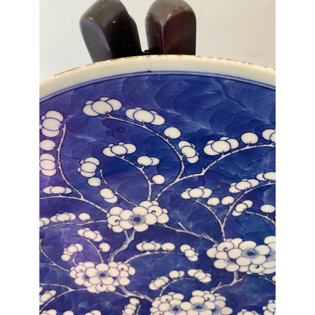Large Mid 19th Century Blue and White Charger For Sale - Image 12 of 13