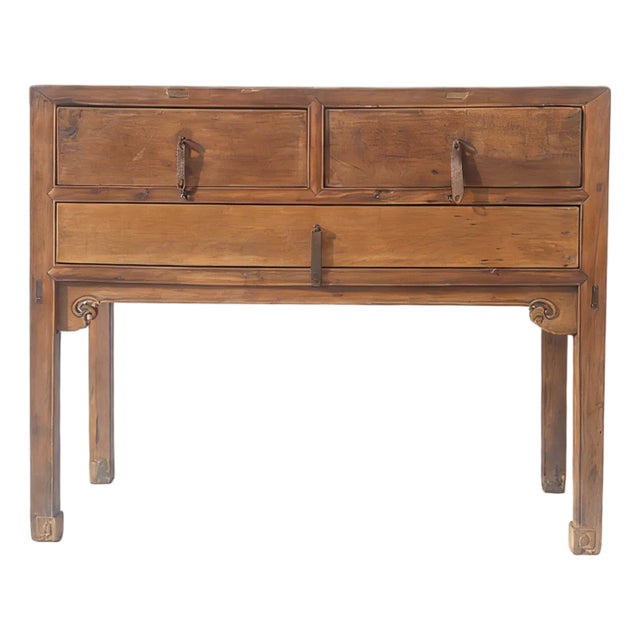 Antique Chinese Three-Drawer Side Table For Sale