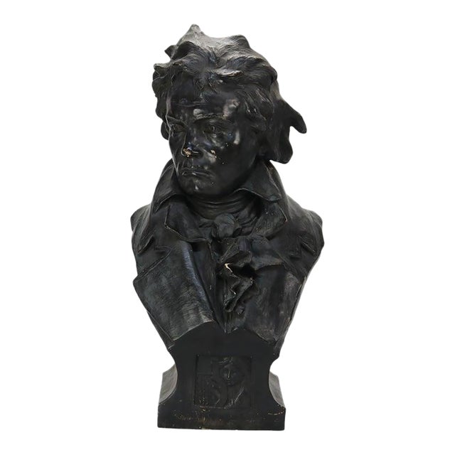 Antique Terra Cotta Life Sized Bust of Beethoven Signed C1890 For Sale