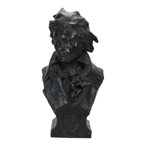 Antique Terra Cotta Life Sized Bust of Beethoven Signed C1890