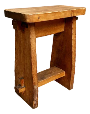 Antique Rustic Elm Stool, 1900s