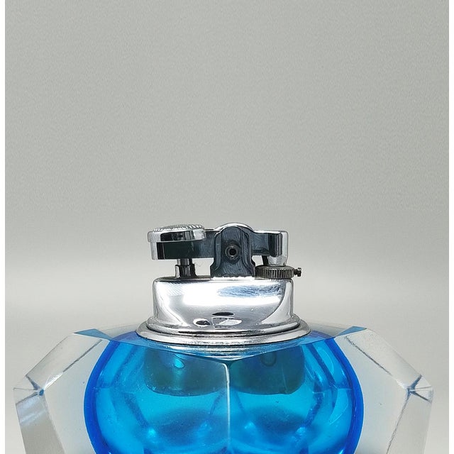 Flavio Poli Vintage Table Blue Lighter in Murano Sommerso Glass by Flavio Poli for Seguso, 1960s For Sale - Image 4 of 9