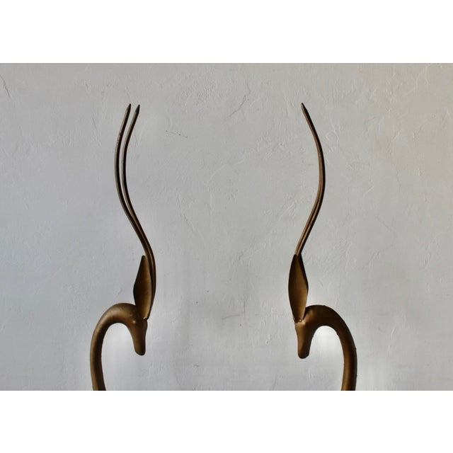Monumental Stylized Bronze-Finished Metal Gazelle Sculptures-a Pair For Sale - Image 4 of 17