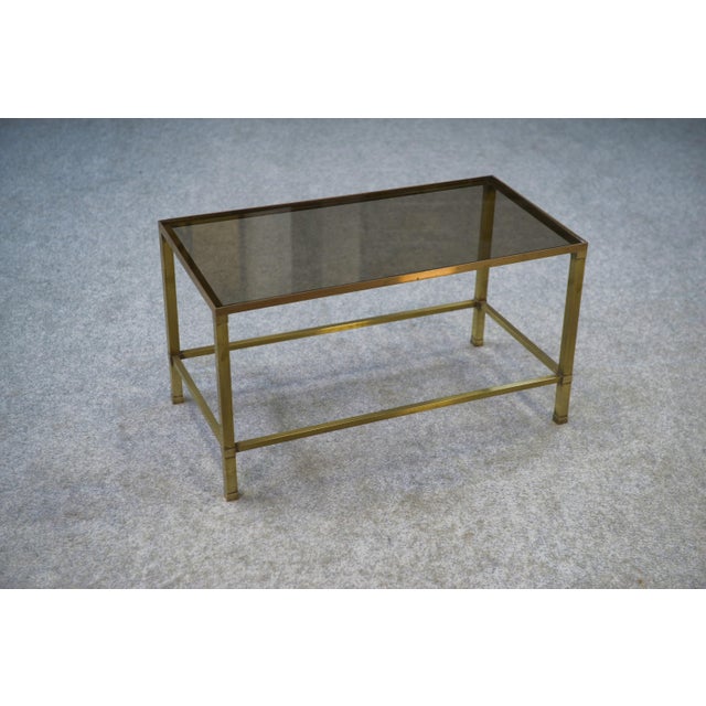 Brass and Smoked Glass Coffee Table, 1950s For Sale - Image 12 of 12