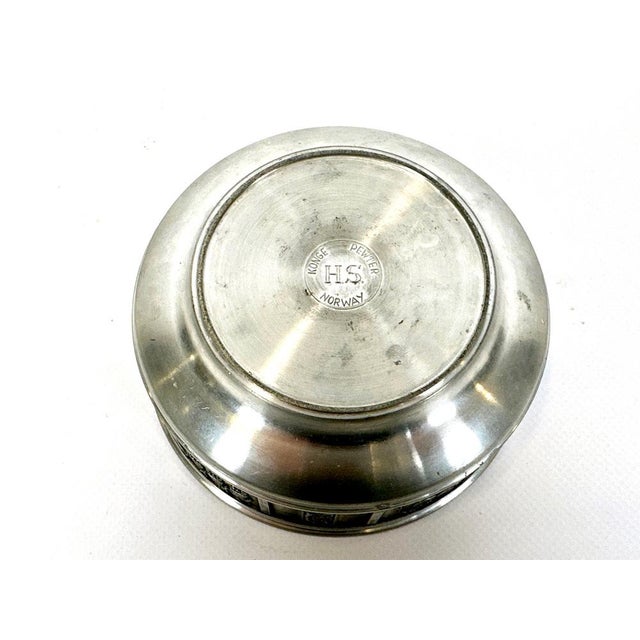 Vintage Norwegian Bowl with Viking Scenes from Konge Pewter H.S., 1960s For Sale - Image 3 of 12