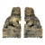 Antique Traditional Chinese Soapstone Foo Dog Bookend Sculptures - A Pair For Sale