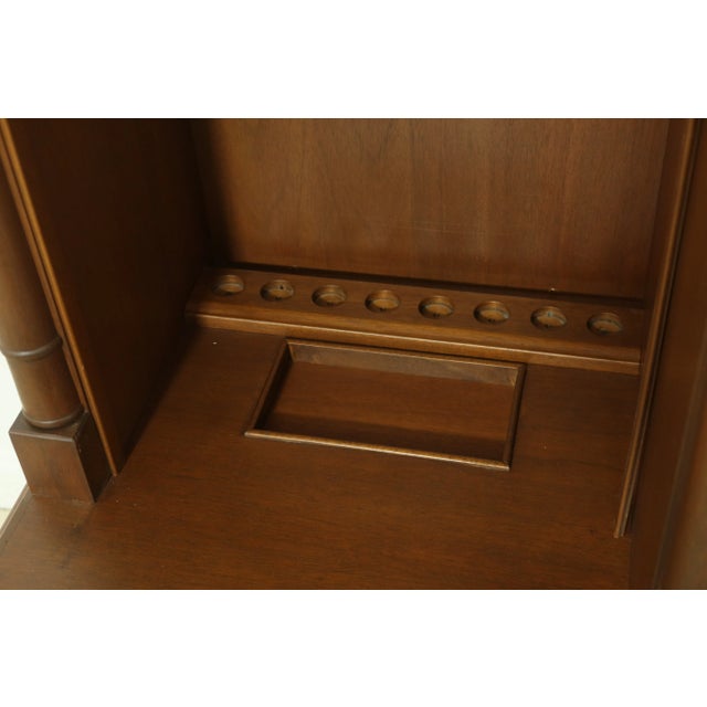 Mahogany Custom Made Pool Rack Bookcase Cabinet For Sale - Image 11 of 13
