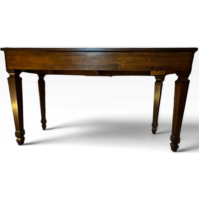 Wood Henkel-Harris Virginia Galleries Federal Inlaid Flame Mahogany Hepplewhite Console Sofa Table For Sale - Image 7 of 18