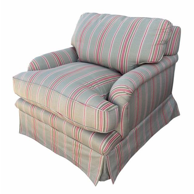 English Huge George Smith Standard Roll Arm Upholstered Club Chair For Sale - Image 3 of 5