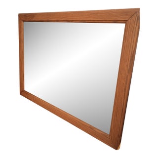 All Original 1950's Made in Usa Solid Wood Carolina Co. Beveled Mirror Signed Sarah Woods Model#891561 With Pontil Mark 23.5×31.5 Inches All Original For Sale
