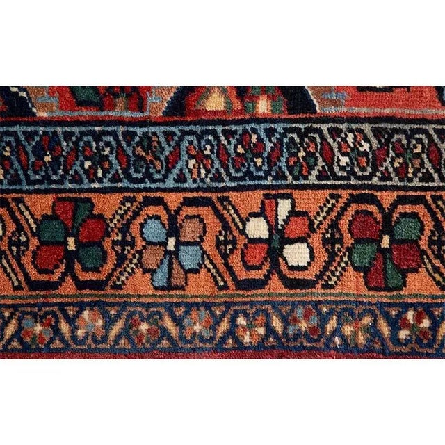 Red 1960s Persian Heriz Area Rug 4’8″ X 7’0″ For Sale - Image 8 of 9