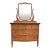Antique Victorian Quarter Sawn Tiger Oak Serpentine Dresser With Mirror For Sale