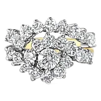 Two Carat Diamond Wedding Ring Set, Size 7 For Sale