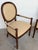 Textile Set of 4 Baker Milling Road Neoclassical Mahogany & Parchment Leather Armchairs For Sale - Image 7 of 17