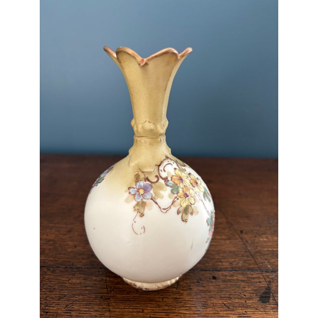 Late 19th Century Late 19th Century Art Nouveau Turn-Teplitz RStK Hand-Painted Porcelain Miniature Ewer For Sale - Image 5 of 8