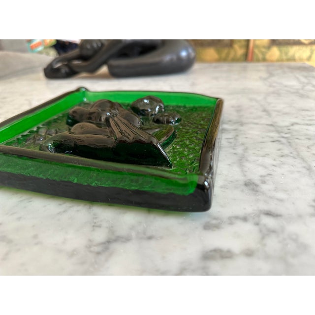 Green Mid-Century Polish Glass Zodiac Block Aquarius, 1956 For Sale - Image 8 of 12