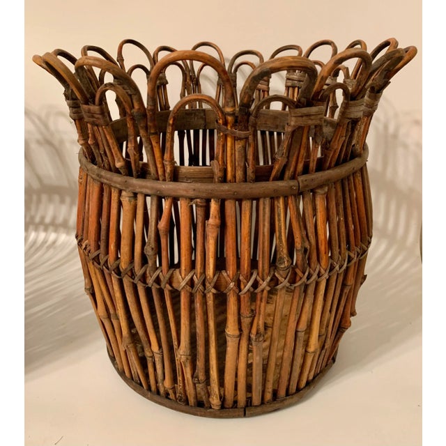 A lovely boho chic style, French bamboo planter, circa 1960. A lovely, unique addition to your home decor!