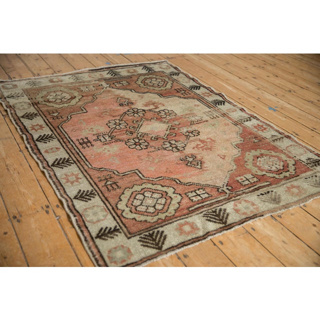 Rustic Vintage Distressed Oushak Square Rug - 3'11" x 5'2" For Sale - Image 3 of 11
