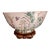 Mid 20th Century Large Chinese Famille Rose Porcelain Bowl With Birds, Lotus & Butterflies on Carved Wood Stand For Sale