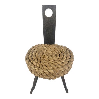 French Low Chair by Adrien Audoux & Frida Minet, 1950s For Sale
