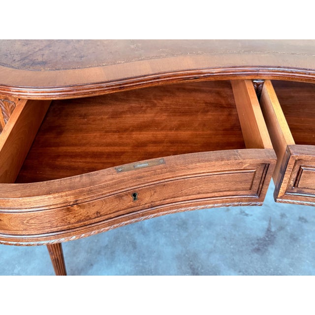 Late 19th Century Fine Quality Coromandel and Marquetry Inlaid Victorian Period Kidney Lady Desk For Sale - Image 10 of 18