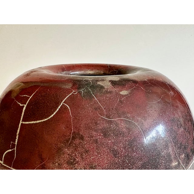 Studio Ceramic Vase in Spherical Shape by Uwe Schellbach, Germany, 1980s For Sale - Image 4 of 18