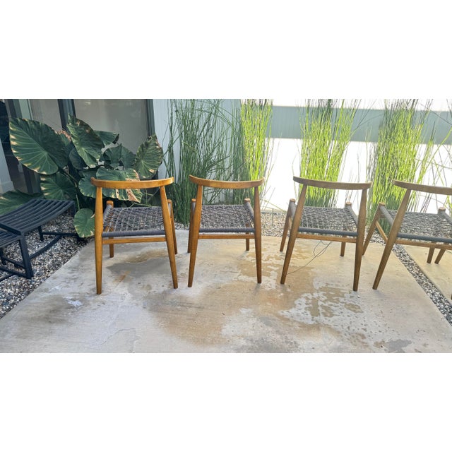 Mid-Century Modern West Elm John Vogel Dining Chairs Chestnut and Charcoal (6 Chairs) For Sale - Image 3 of 3
