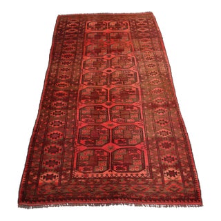 Vintage Turkmen Ersari Hand-Knotted Wool Rug - 5'5 X 9'7 For Sale
