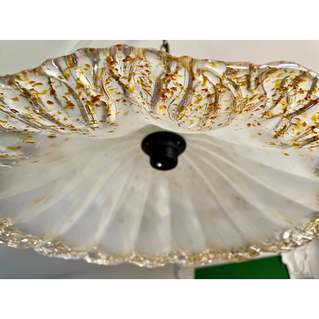 1960s Orange Murano Glass Flower Pendant, 1960 For Sale - Image 5 of 6