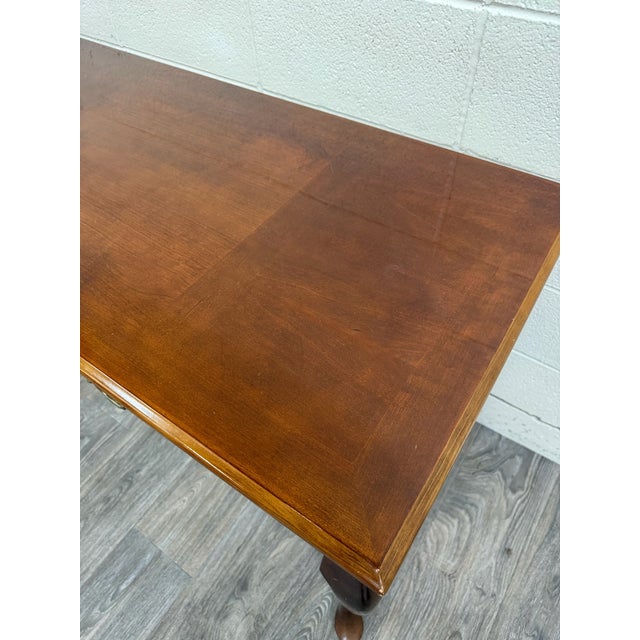 Brown Vintage Queen Anne Style Writing Desk Entry Console Hallway Table Sofa Table For Sale - Image 8 of 13