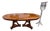 Vintage Neoclassical Regency Style Cherry and Burl Wood Pedestal Oval Dining Table With 2 Leaves For Sale