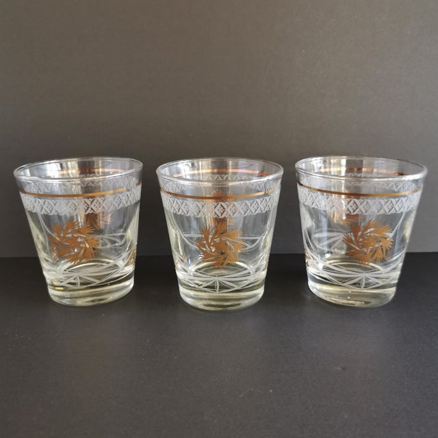 MidCentury Modern Gold Pinwheel Old Fashioned Glasses Set of 3 Chairish