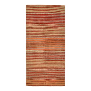 Mid 20th Century Striped Decorative Vintage Kilim Rug For Sale