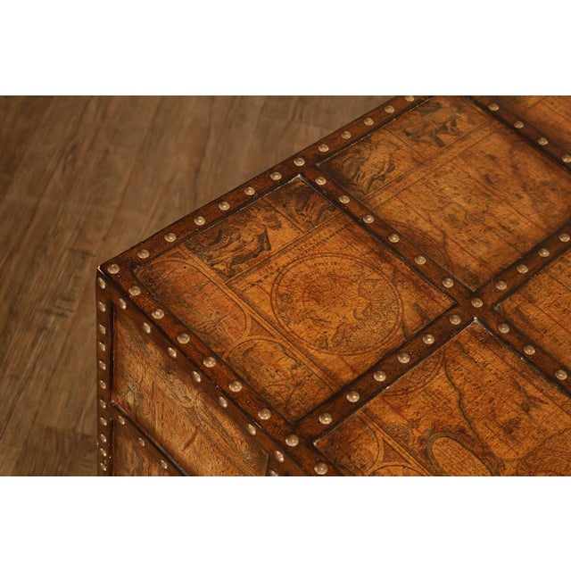 2000 - 2009 Pulaski 'Espaigne' Large Square Old World Map Storage Coffee Table For Sale - Image 5 of 18